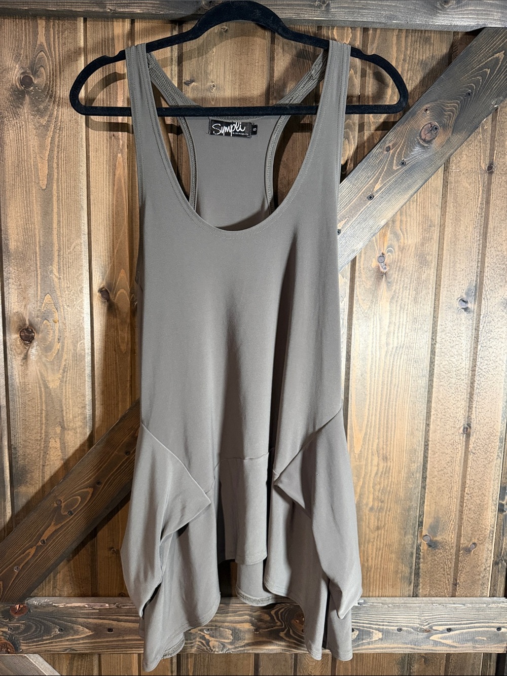 Sympli Taupe Swing Racerback Tank